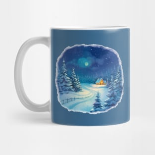 Winter landscape cartoon Mug